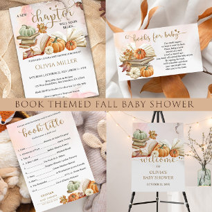 Invitación de Baby Shower al tema del libro Caer, 