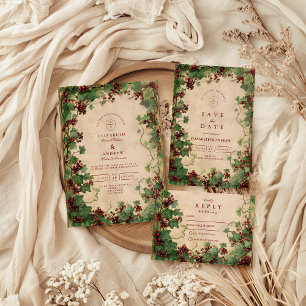 Tarjeta De Confirmación De Asistencia Rustic Ivy Romance Boda
