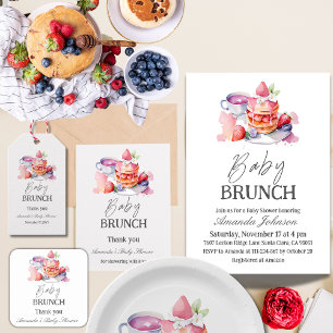 Pegatina Cuadrada Watercolor Pancake Baby Brunower
