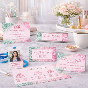 Tarjeta De Visita Glam Profesional Rosa Suave