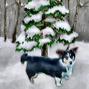 Navidad del Corgi Galés de la rebeca