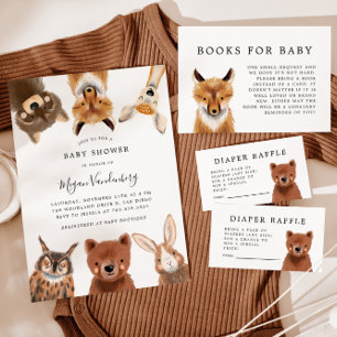 Tarjeta De Recepción Boleto de Diaper de Oso de Woodland Raffle