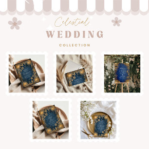 Tarjeta De Agradecimiento Boda Celestial Azul Real
