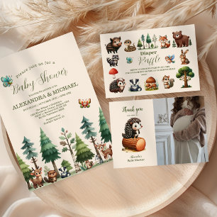 Tarjeta De Recepción Libros de Baby Shower para bebés de animales de Wo