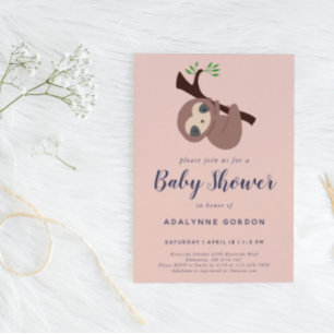 Invitación Leche fina Baby Shower Pink Purple Adorable Animal