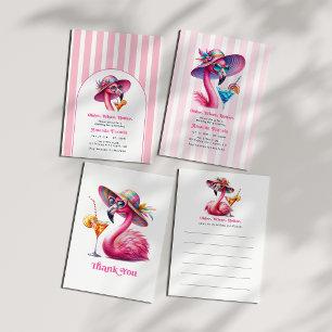Tarjeta De Agradecimiento Cumpleaños Flamingo Rosa Caliente Más Sabia Mayor