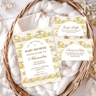 Invitación Animales de Safari Suaves Baby Shower