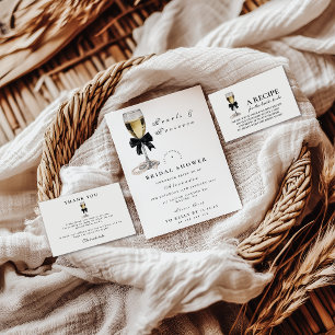 Servilleta De Papel Elegante Brindis de Boda Perla Negra Champagne