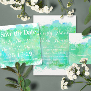 Invitación Rosa Boda de cuarzo y acuarela de coral