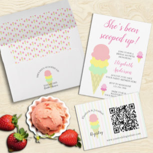 Tarjeta De Recepción Registro De Ducha De Novias En Crema De Hielo