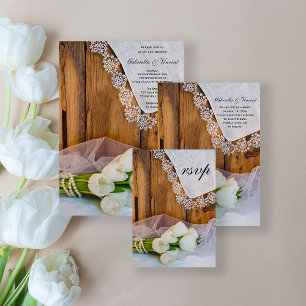 Respuesta de RSVP a la boda de los tulipanes blanc