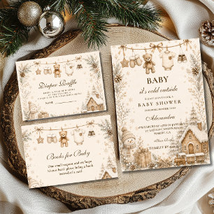 Servilleta De Papel Baby Shower de Ropa Tendida Neutral