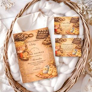 Invitación Noche de Cine Acogedora para Baby Shower