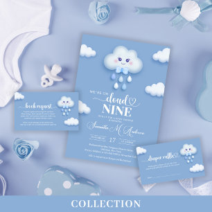 Pegatina Cuadrada Nube azul pastel 9 niños