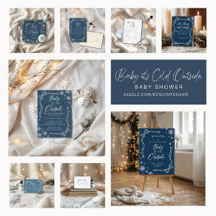 Plato De Papel Winter Coquette Blue Baby hace frío