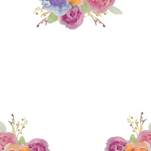 Tarjeta de recepción acuarela floral brillante