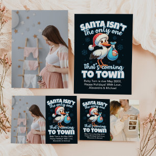 Pegatina Redonda Navidades divertidos Invitación de embarazo infant