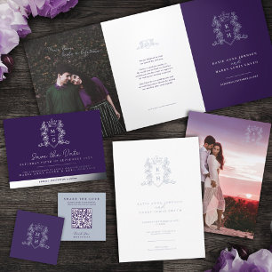 Tarjeta De Mesa Boda de la corona del corazón de color plateado bl