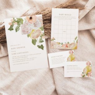 Invitación Moderna Lemonade Rosa Placa De Verano Baby Shower
