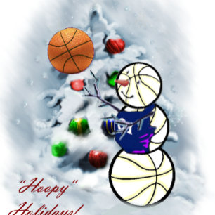 Tarjeta Festiva Navidades de Nieve de Baloncesto