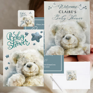 Tarjeta De Agradecimiento Ducha de bebé de osito de peluche lindo 