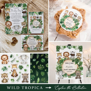 Tarjeta de juego Baby Shower Jungle de consejos y 