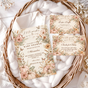 Invitación Ducha de bebé Wildflower Little Pumpkin