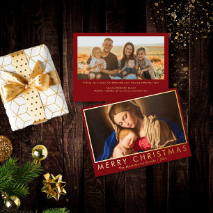Tarjeta Festiva Navidades religiosos de Madonna y de la Iglesia Ca