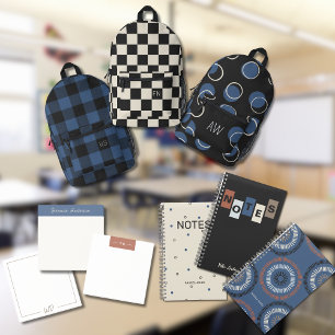 Mochila Impresa Tablero de cheques de monograma y carboncillo