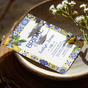 Tapiz Ducha nupcial de mosaico azul de mosaico italiano