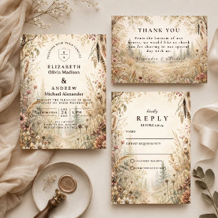Tarjeta De Agradecimiento Boda caprichosa boho bosque
