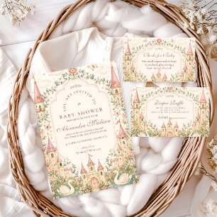 Servilleta De Papel Castillo de la Princesa Cisne Elegante Baby Shower
