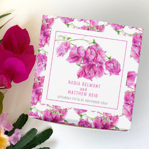 Invitación Boda de la acuarela púrpura rosa buganvillas