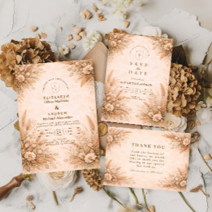 Invitación Boda Clásica de Jardín de Otoño
