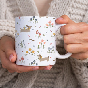 Plato De Papel Dachshund Lover Weiner Dog Sausage Dog Wildflower