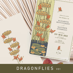 Invitación Dragonfly Belle Epoque Art Nouveau Boda