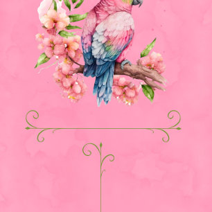 Invitación Baby Shower, Chica de pájaro loro de moda Gracias
