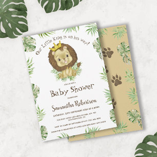 Cute Leon King Baby Shower Tarjeta de agradecimien