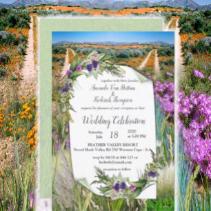 Invitación Grasas y flores de primavera ecológicas silvestres