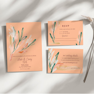 Tarjeta RSVP de matrimonio de color de agua de col