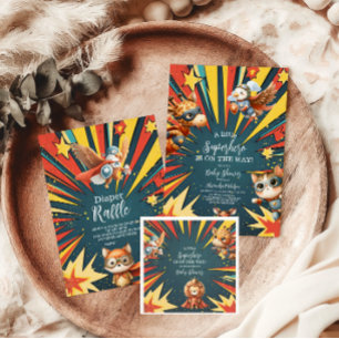 Servilleta De Papel Baby Shower Superhéroe de animación divertida