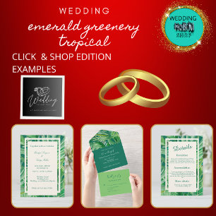 Servilleta De Papel boda tropical de vegetación esmeralda