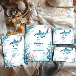 Invitación Shark Under the Sea Ocean Animals Baby Shower
