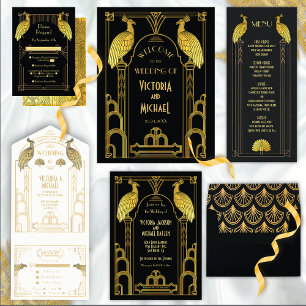 Invitación Con Relieve Metalizado Fiesta del parpadeo de Speakeasy