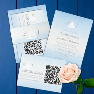 Invitación Boda acuarela Agua Conoce Cielo