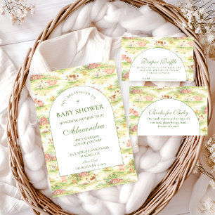 Tarjeta De Recepción Sorteo de Pañales para Jardín Caprichoso de Granja