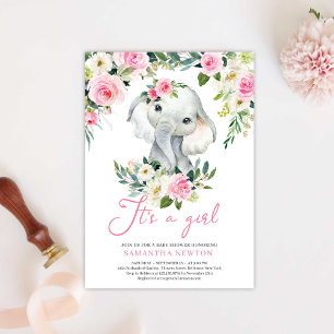 Invitación a Baby Shower para elefantes africanos 