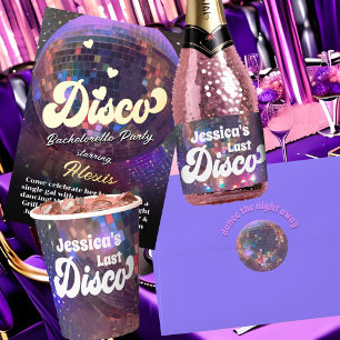 Pegatina Redonda Espejo púrpura fiesta de baile de baile disco abst