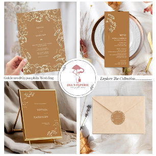 Invitación Detalles de boda de Gypsophila botánica vara de or