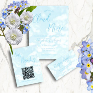 Invitación Estamos en el Nueve de Nube Baby Shower